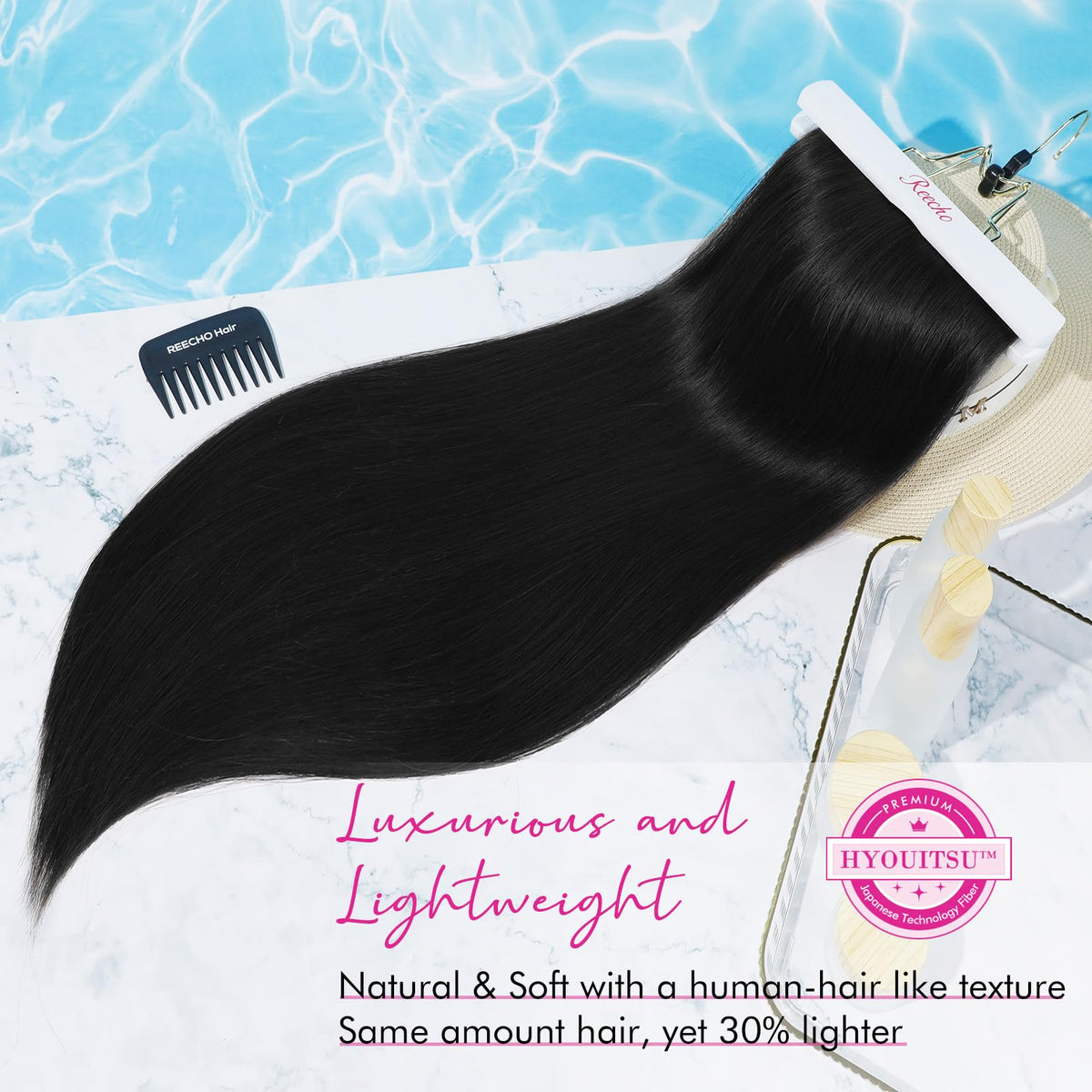 REECHO 4-Piece Clip-In Hair Extensions Set