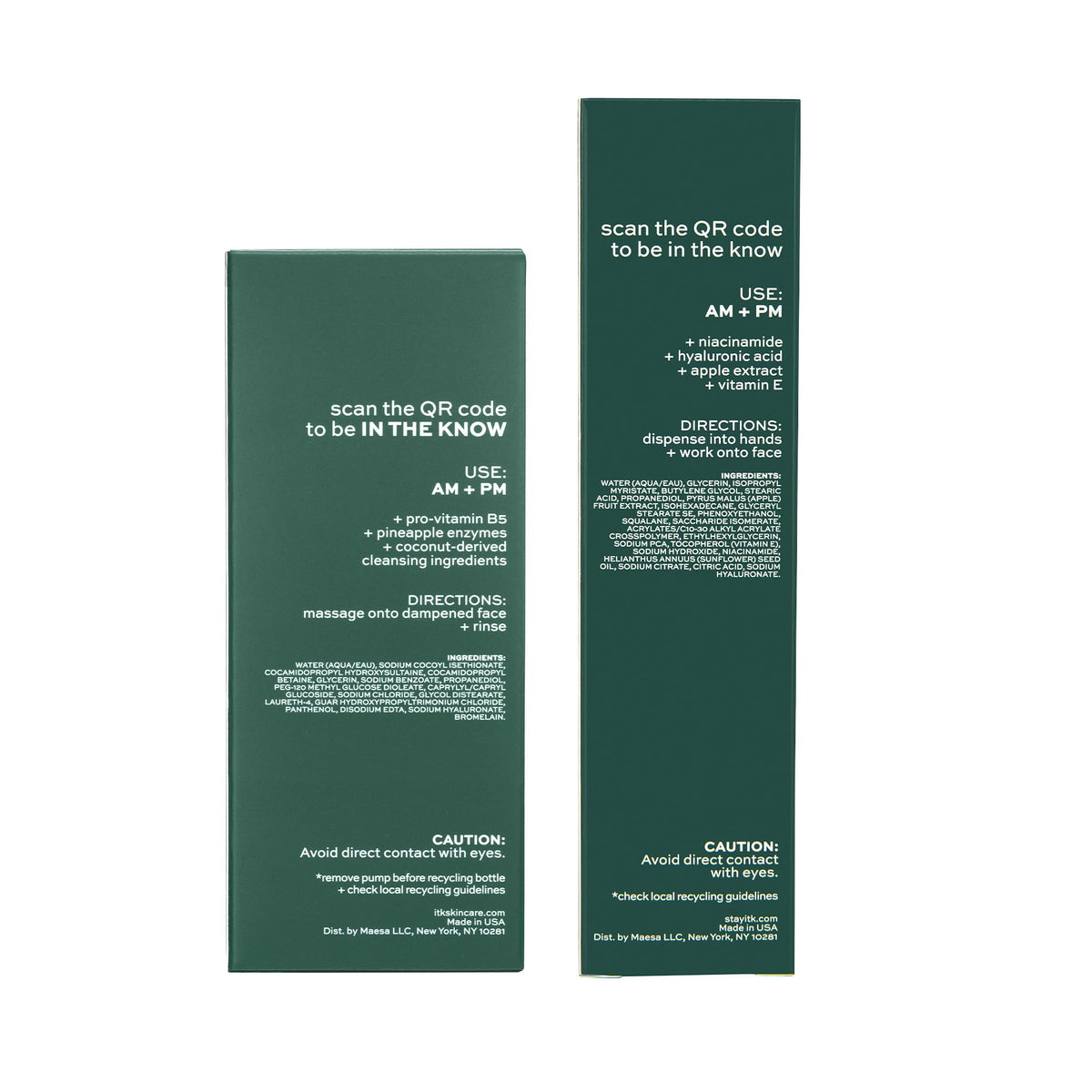 ITK Skincare Cleanser + Moisturizer Set with Milk-to-Foam Face Wash