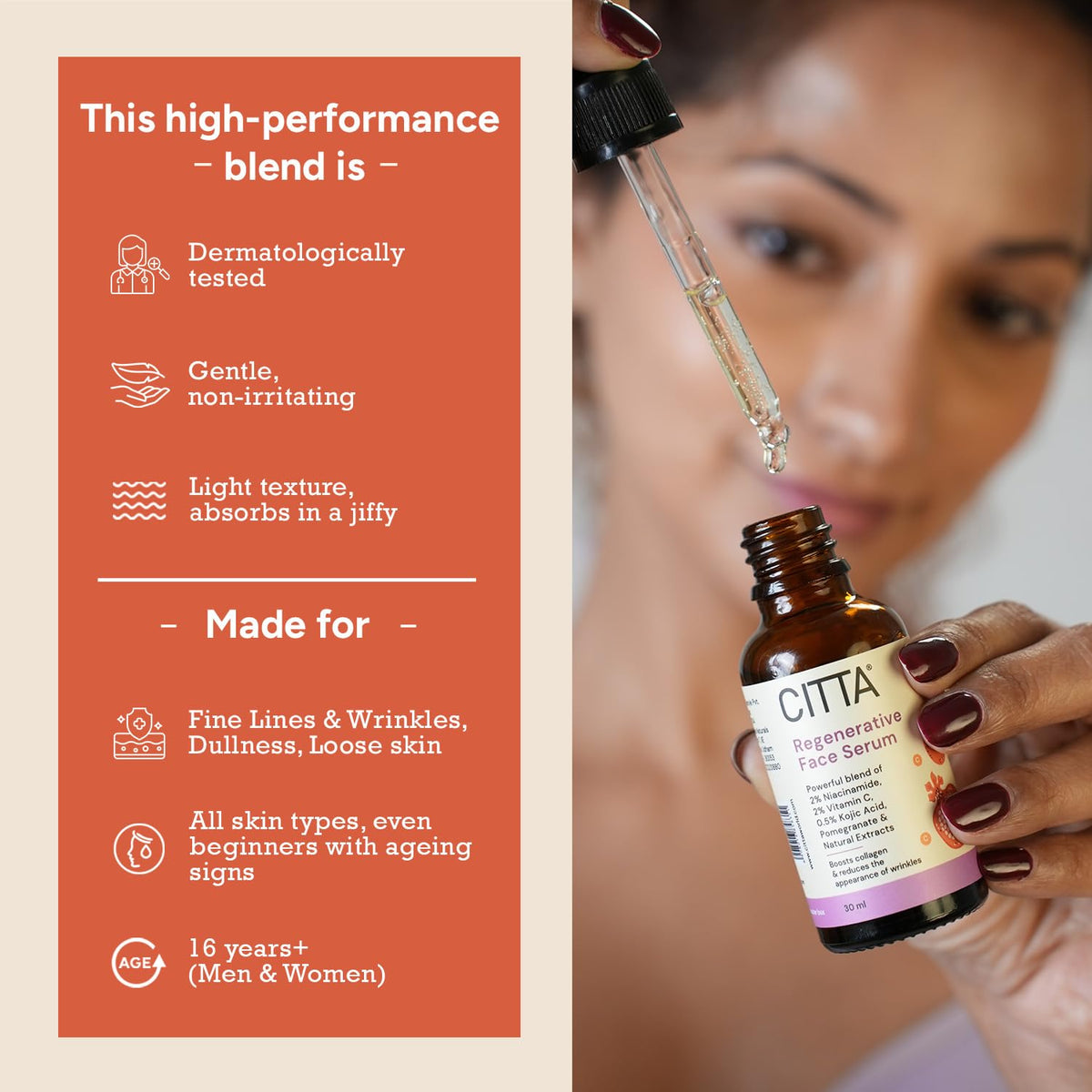 CITTA Regenerative Face Serum Anti-Aging Night Serum 30ml