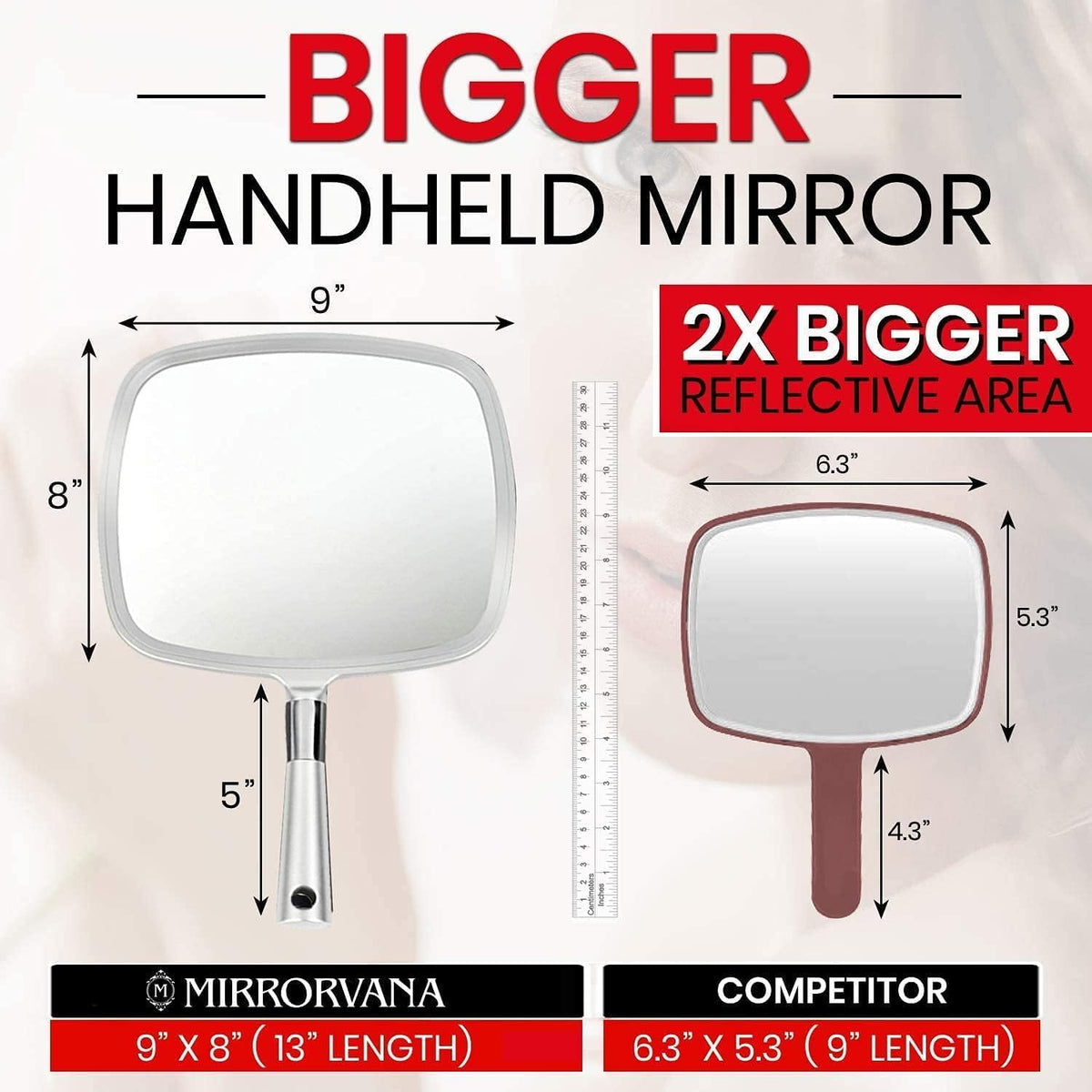 MIRRORVANA Handheld Mirror with Comfortable Grip