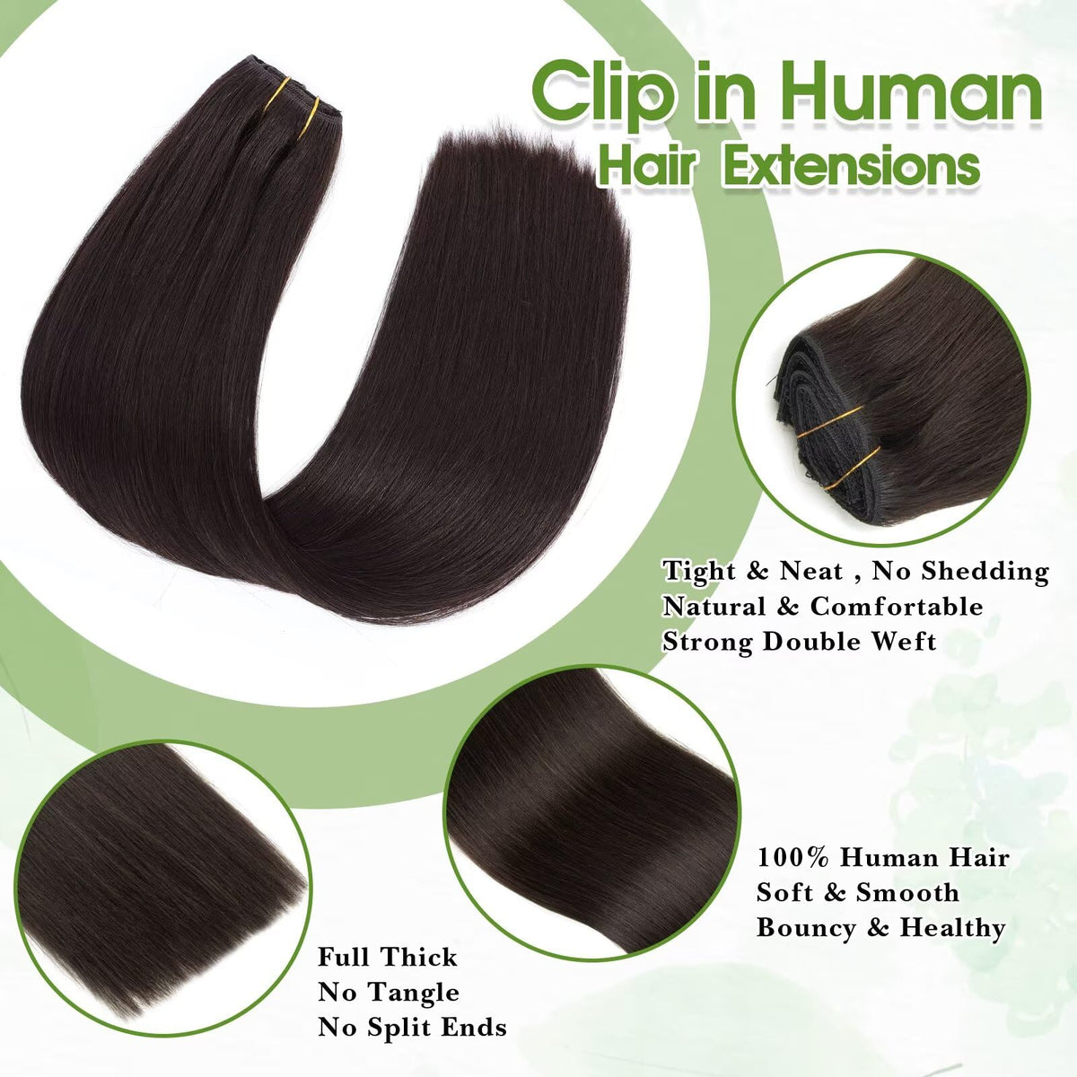 100% Virgin Human Hair Clip-In Extensions
