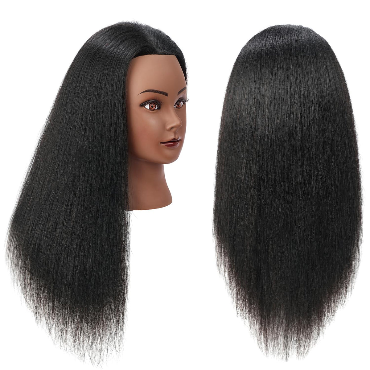 100% Real Hair Mannequin Head Training and Hair Styling Practice Doll