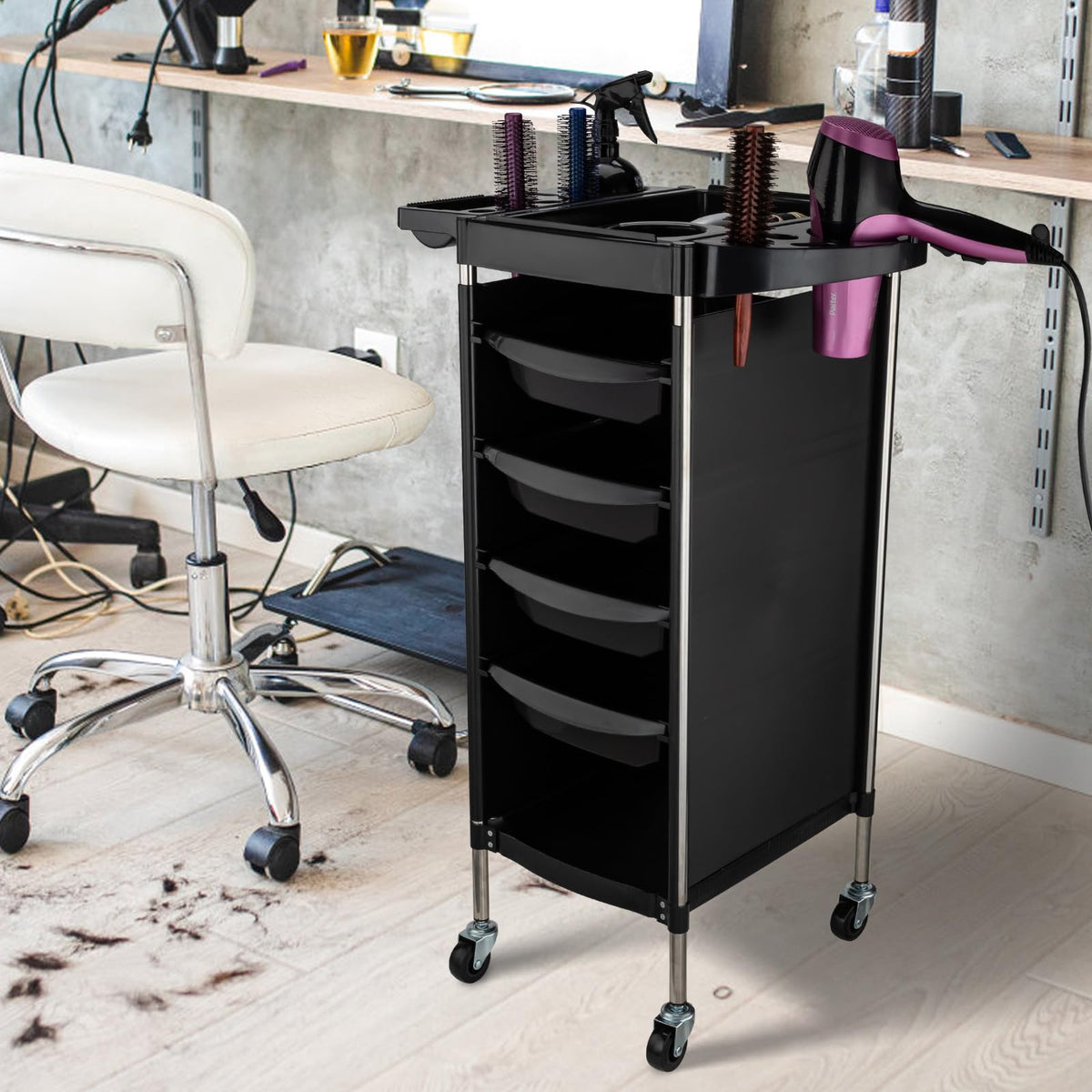 Noverlife 6-Layer Hair Salon Storage Tool Cart with Wheels