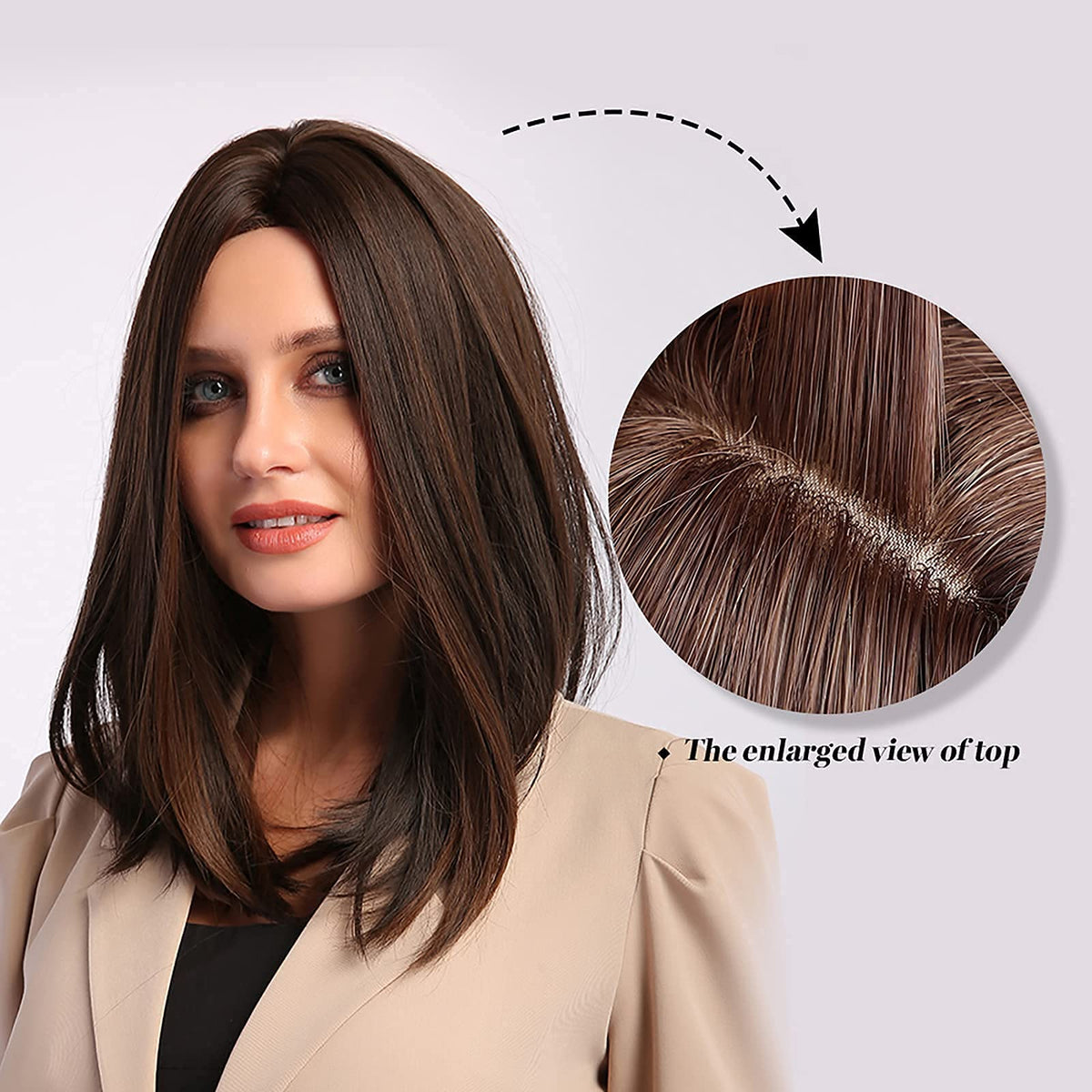 HAIRCUBE 16-Inch Short Bob Wig, Heat-Resistant Synthetic Hair, Open Cap