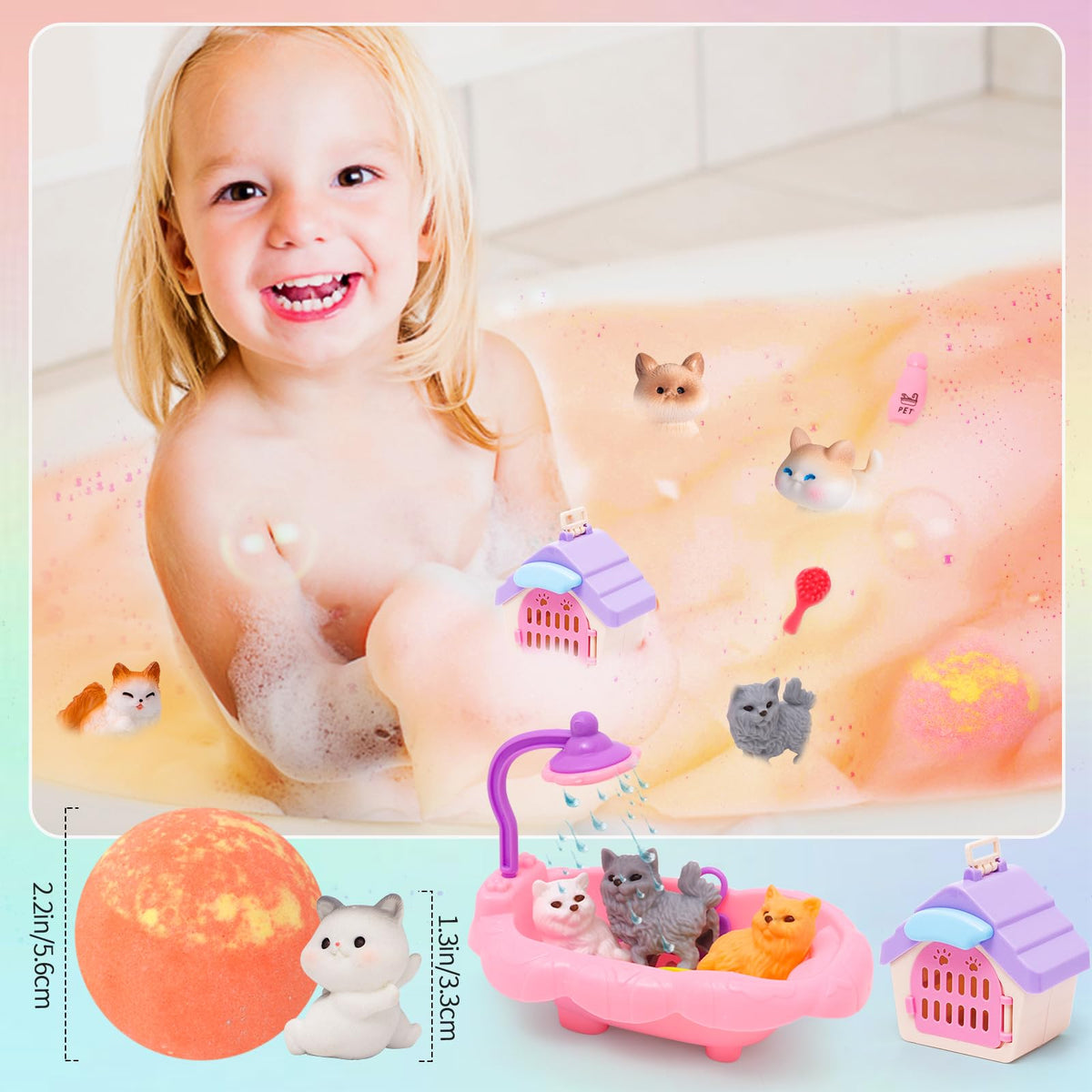 12-Piece Kids Bath Bomb Gift Set with Surprise Toys