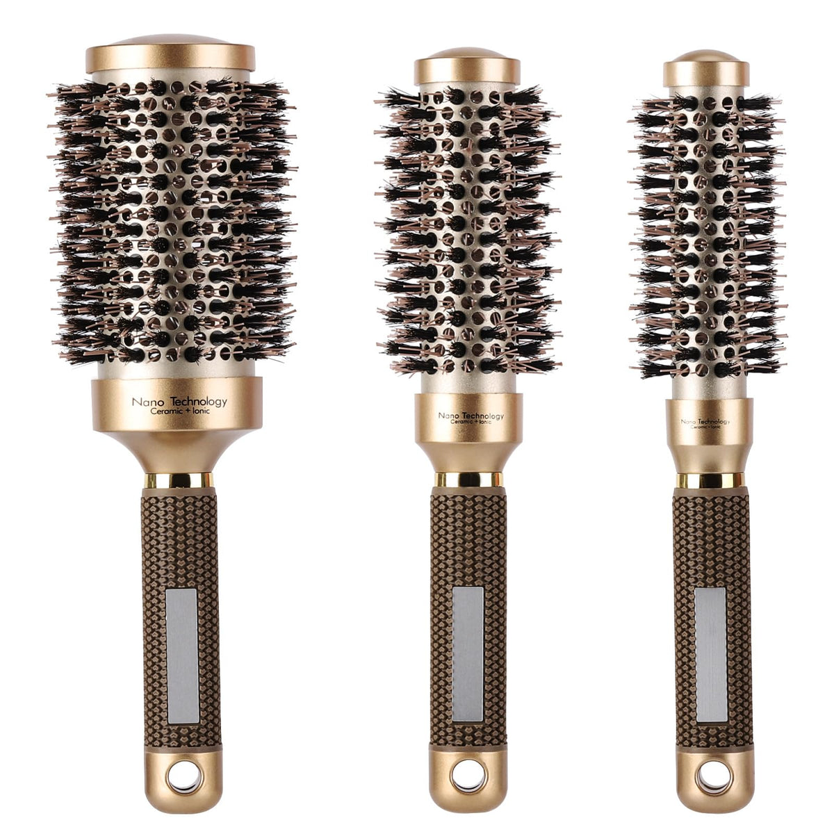 Boar Bristle Ceramic Ionic Round Hair Brush for Blow Drying