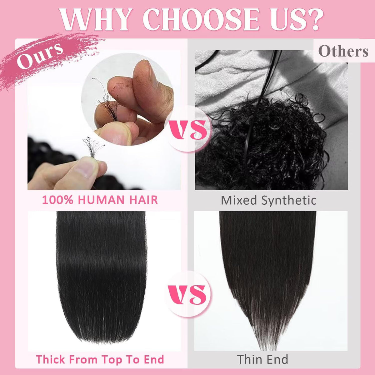 Tebelove Clip-In 100% Remy Brazilian Human Hair Extensions, Double-Weft Set