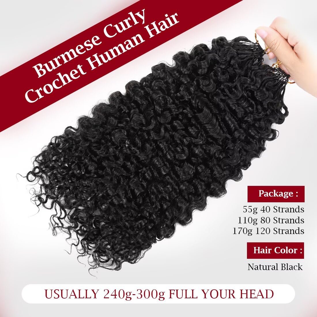 100% Human Hair Crochet Hair for Protective Styling