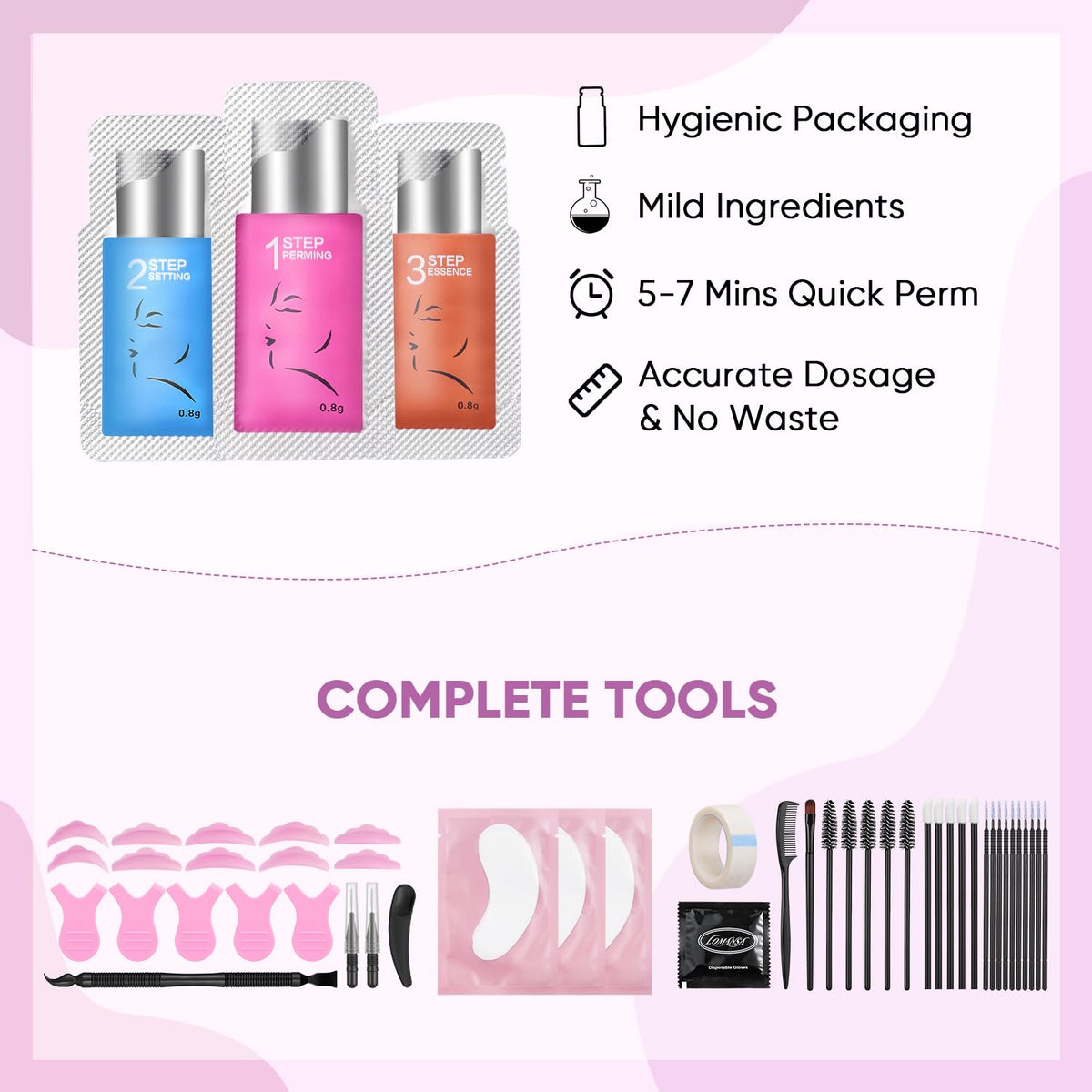 Lomansa 10-Piece Lash Lift and Eyebrow Lamination Kit