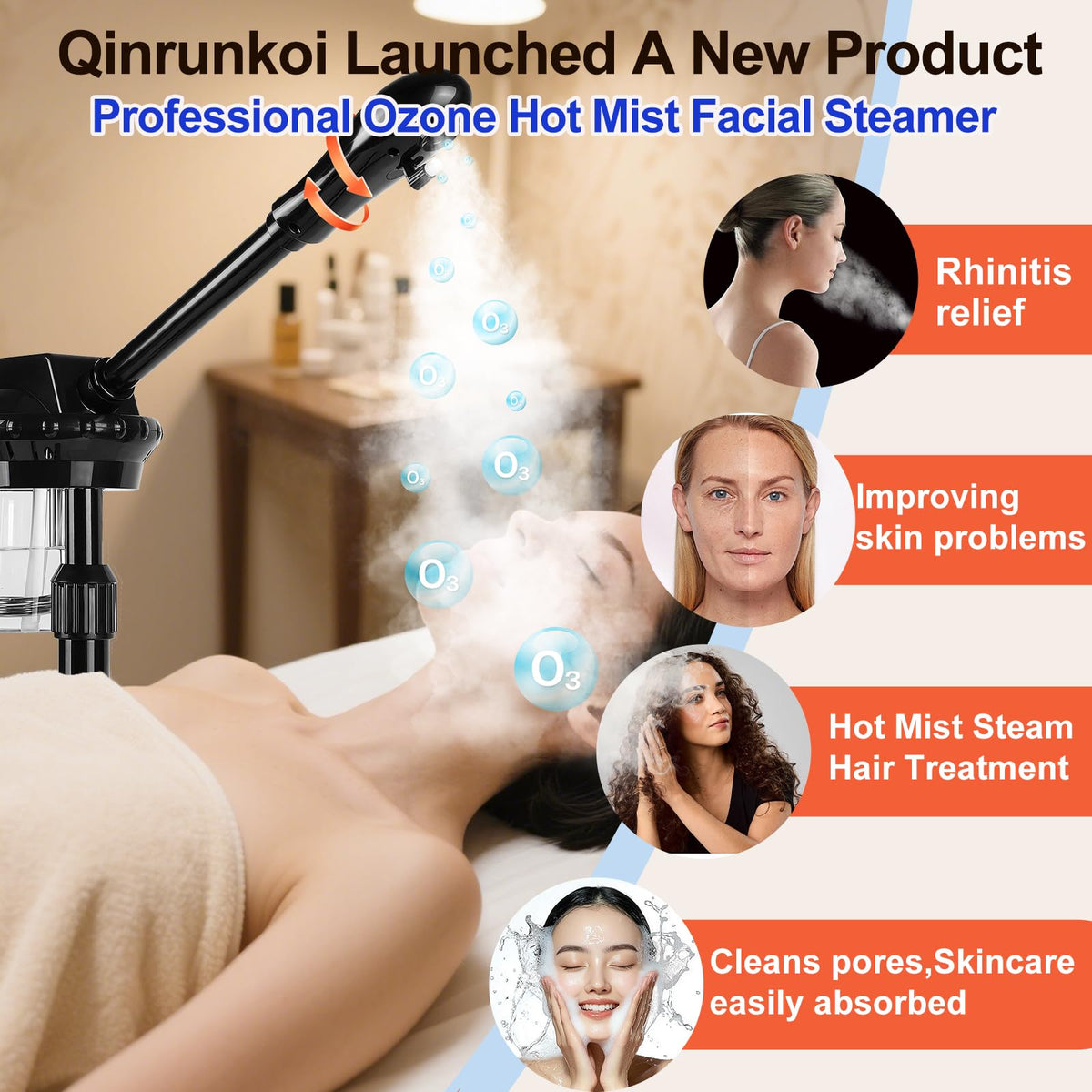 Professional Facial Steamer with Nano Ozone and Timer
