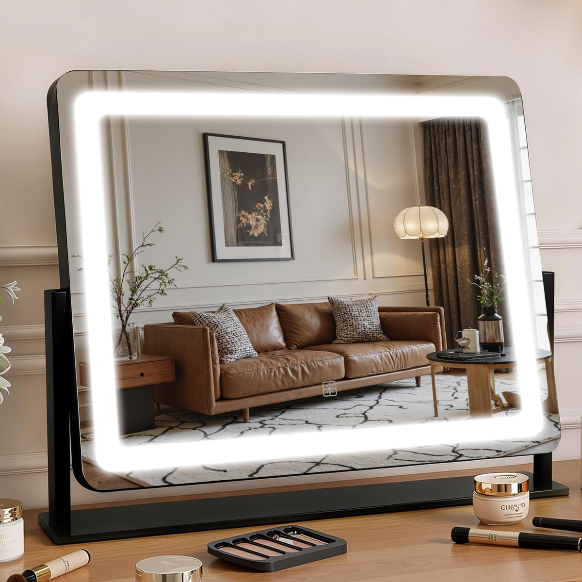 LED Vanity Makeup Mirror with Lights, Smart Touch, 3-Color Dimming