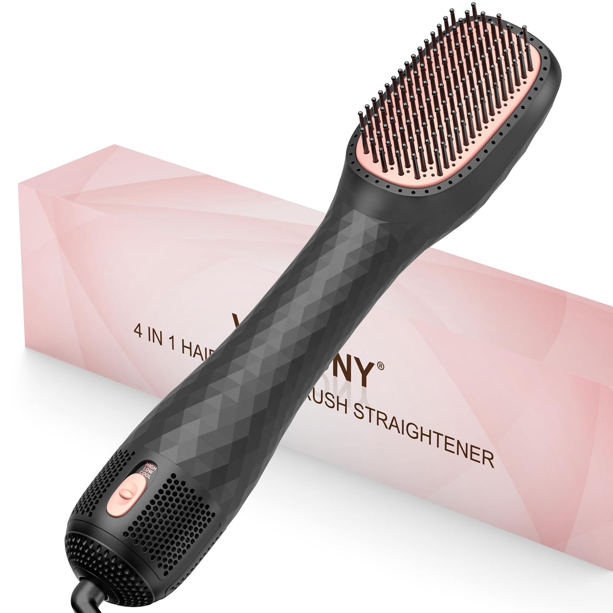 4-in-1 Ionic Hot Air Brush Hair Dryer Styler, 1200W