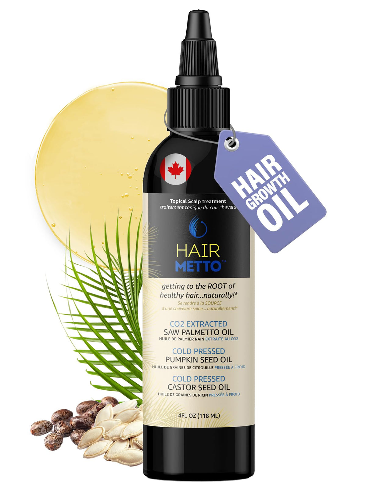 HAIRMETTO Hair Growth Oil with Saw Palmetto & Pumpkin Seed