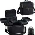 Yueieoun Large Travel Makeup Train Case with 4-Tier Organizer