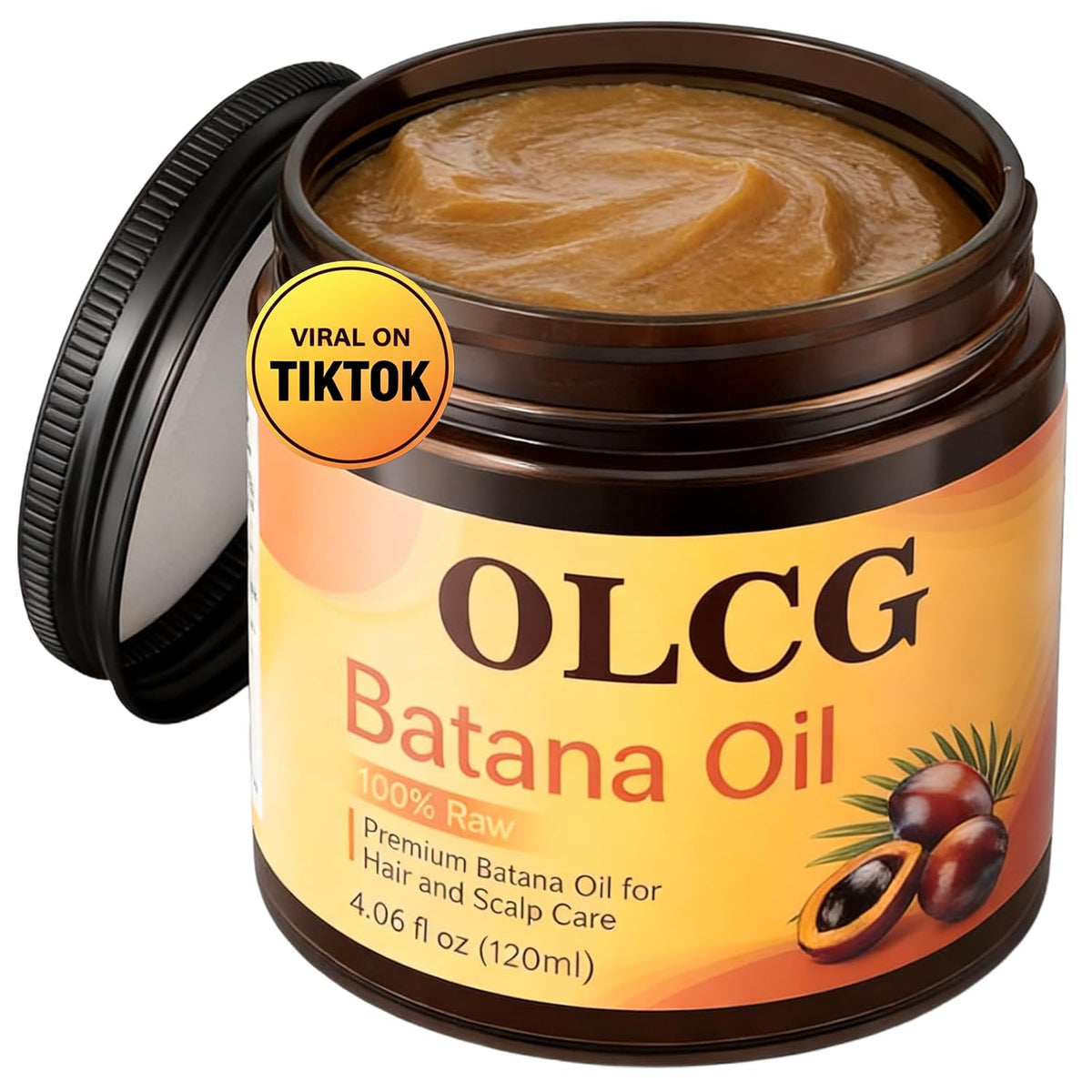 100% Raw Batana Oil Paste for Hair Growth and Nourishment, 4.06 fl oz