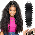 Feather Crochet Human Hair 20 Inch Deep Wave 50g Pre-Separated 50 Strands