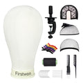 22-Inch Canvas Wig Head Mannequin with Tripod Stand
