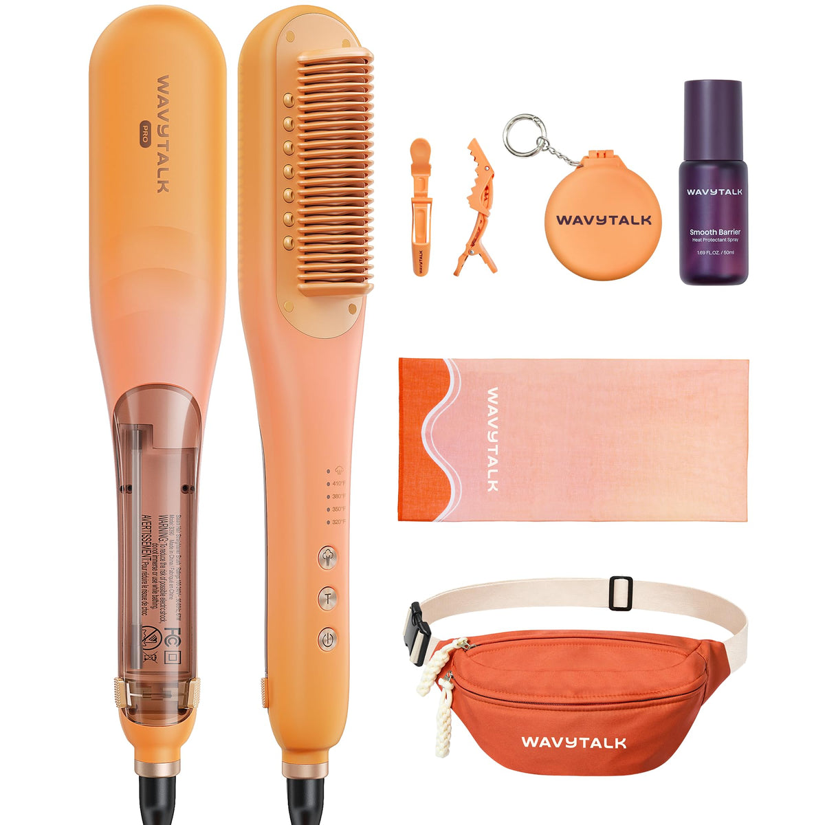 Wavytalk Pro Steam Hair Straightener Brush 3-in-1 Styling Tool