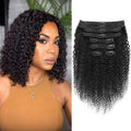 Curly Clip-In Human Hair Extensions, Brazilian Remy Hair