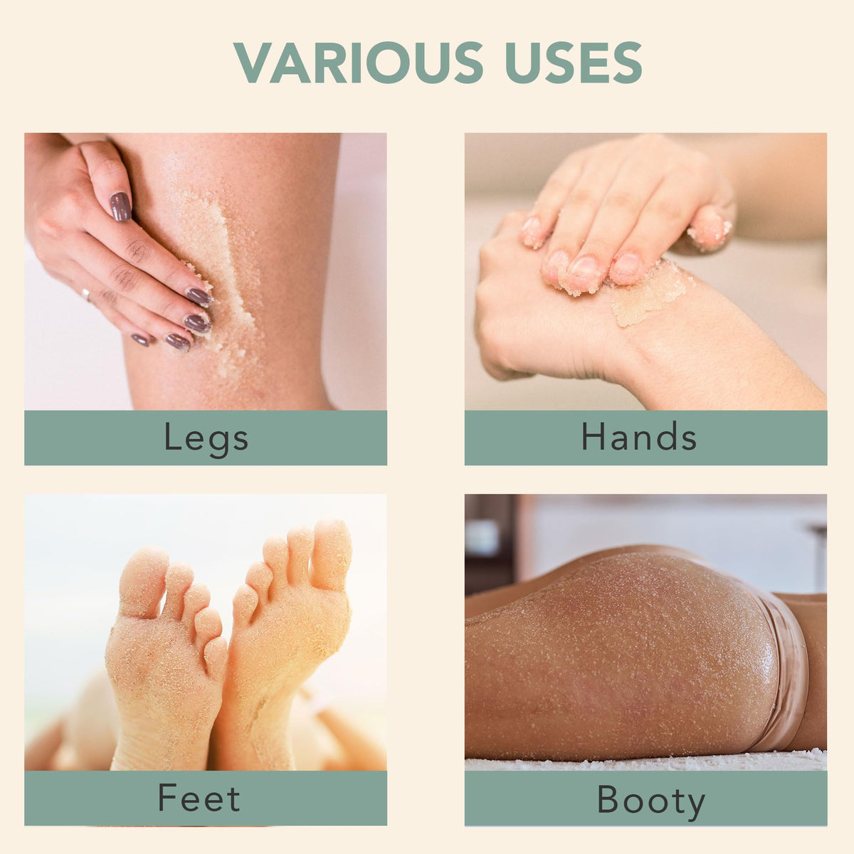 Organic Sugar Body Scrub - USA Made Exfoliating Body & Foot Scrub