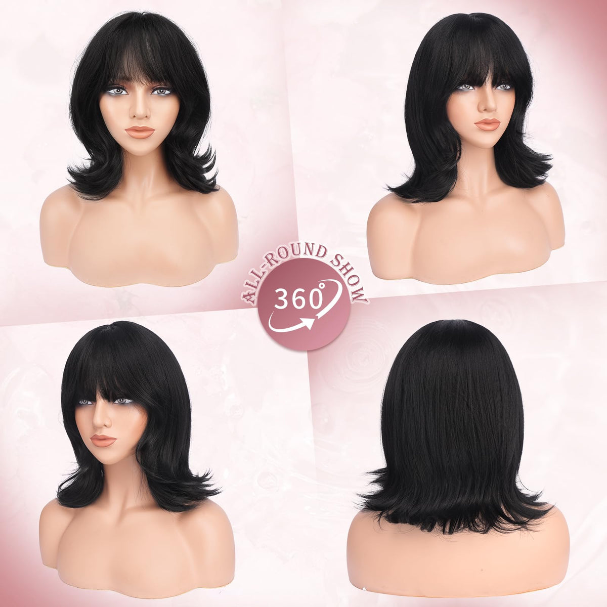 Haloo Shoulder-Length Layered Synthetic Wig with Bangs