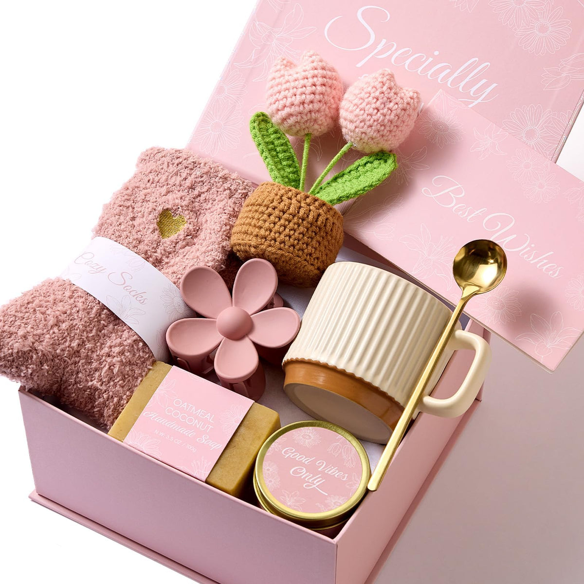 ENJOLLY Self Care Gift Box for Women with Mug, Candle, Soap and More