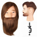 Male Mannequin Head with Human Hair and Beard for Cosmetology Practice