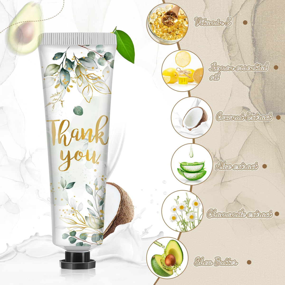 Travel Size Hand Cream Party Favors with Organza Bags, 48 Sets