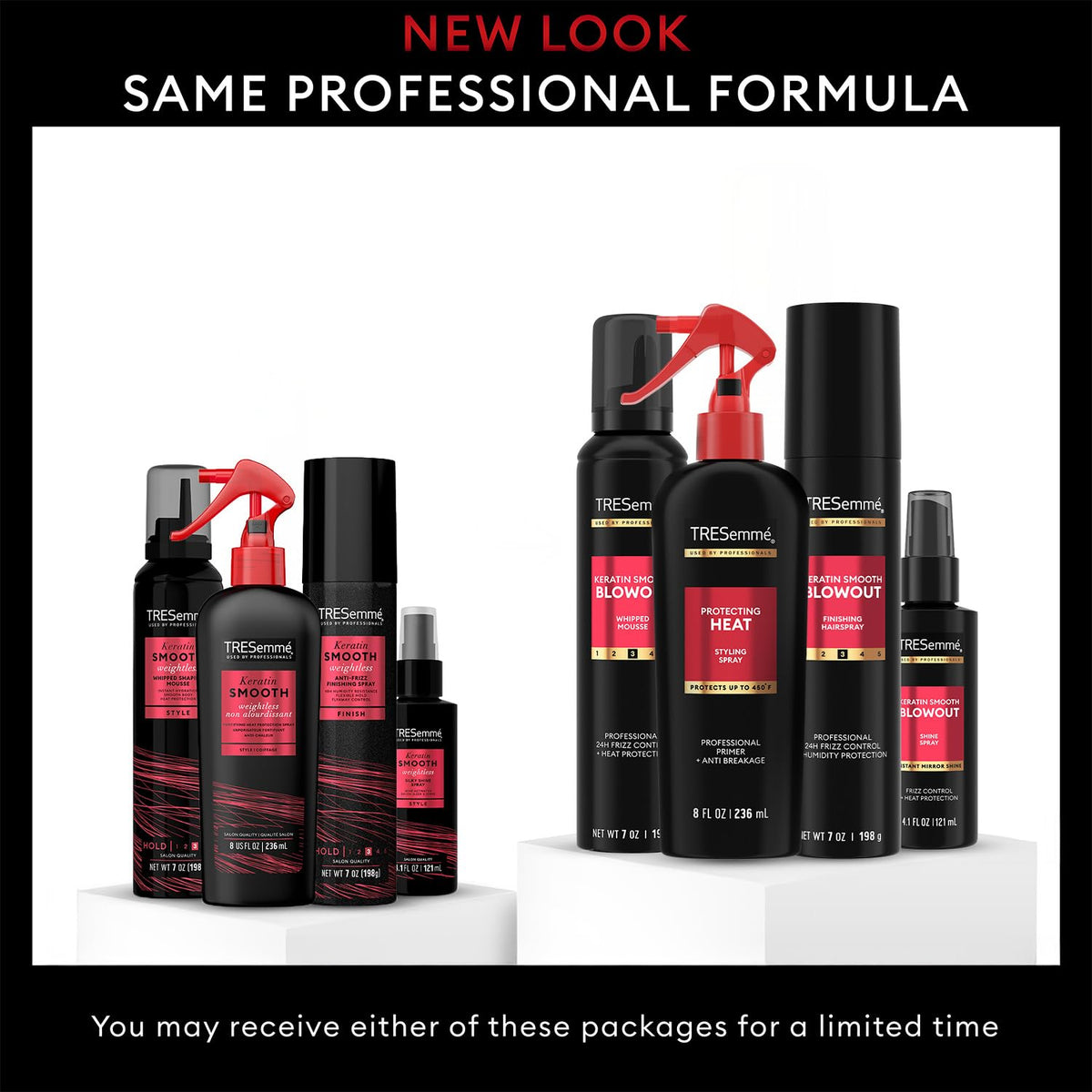 TRESemmé Keratin Smooth Blowout Hair Styling Bundle with Mousse and 3 Sprays