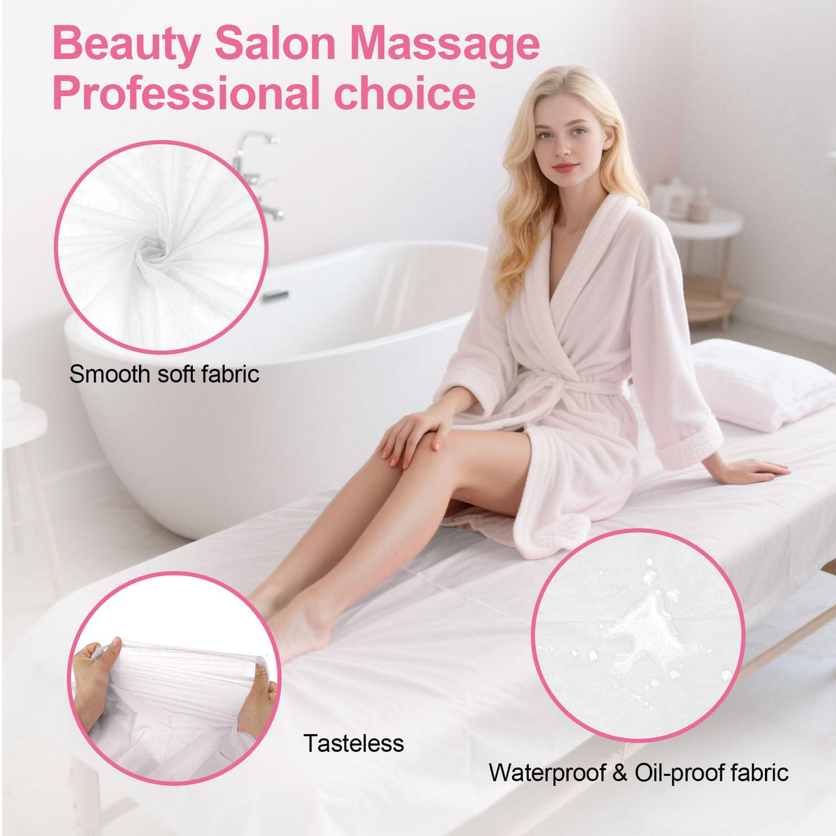 100 Pcs White Disposable Bed Sheets, 31 x 71 in Non-Woven Fabric