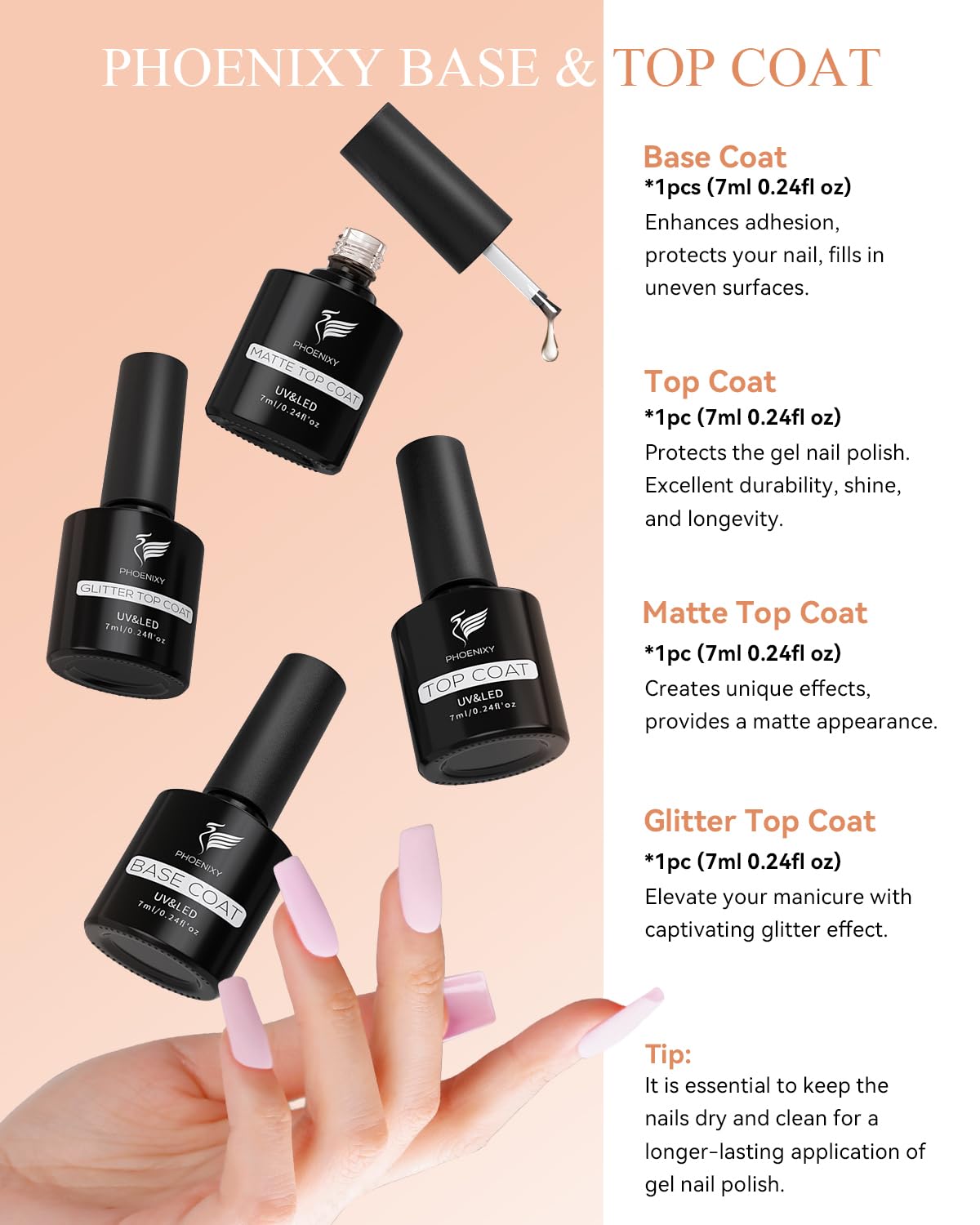 Phoenixy 61-Piece Gel Nail Polish Kit with 48W UV LED Nail Lamp