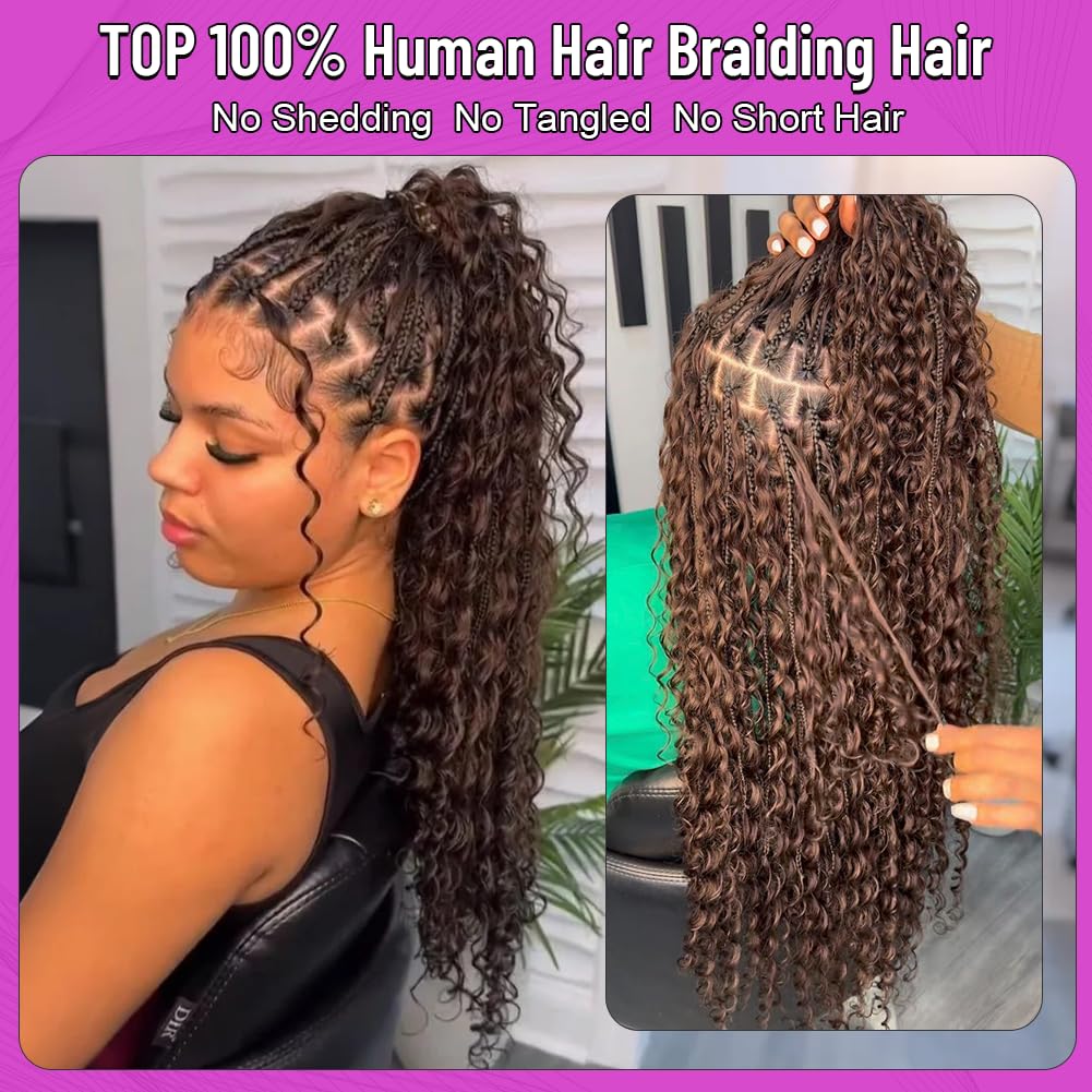 100% Human Hair Boho Braiding Extensions – Deep Wave Bulk Hair
