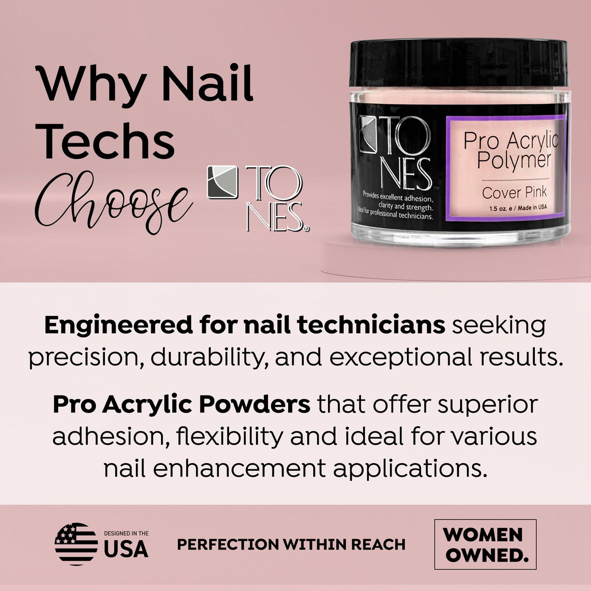 Tones Pro Acrylic Nail Powder – Long-Lasting Non-Yellowing Polymer