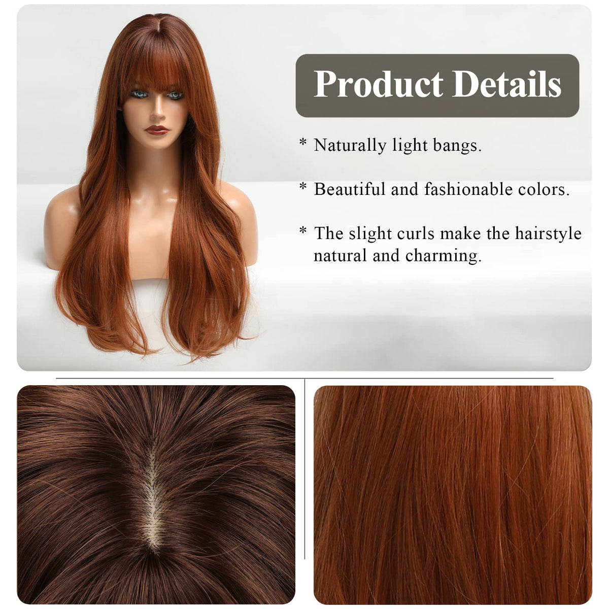 HAIRCUBE Long Layered Curly Synthetic Wig with Bangs