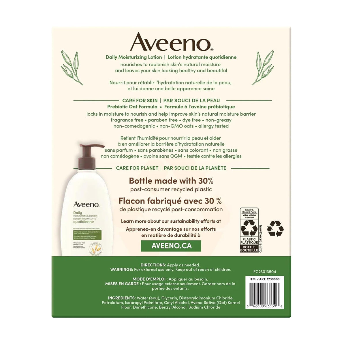 Aveeno Active Naturals Fragrance-Free Daily Moisturizing Lotion