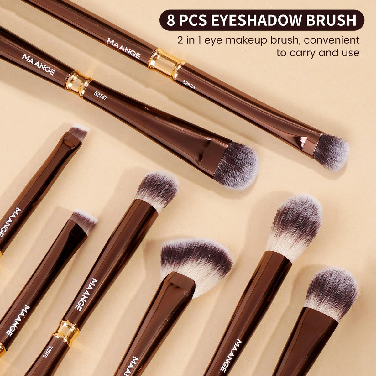 MAANGE 13-Piece Makeup Brush Set with Case, Synthetic Face & Eye Brushes