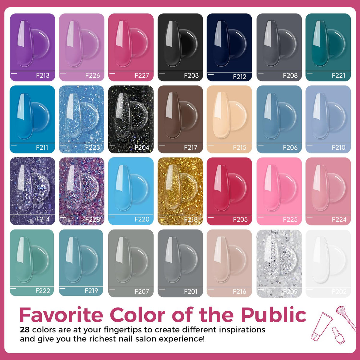 JEWHITENY Poly Nail Gel Kit for Nail Extensions and DIY Nail Art