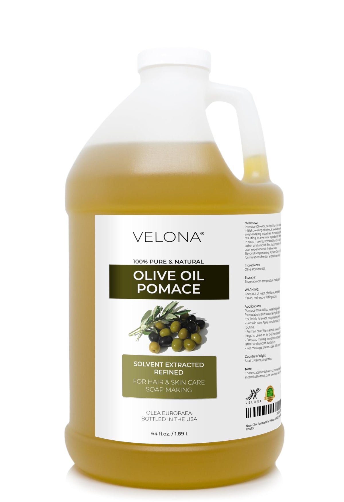 Velona Olive Pomace Oil Refined Carrier Oil