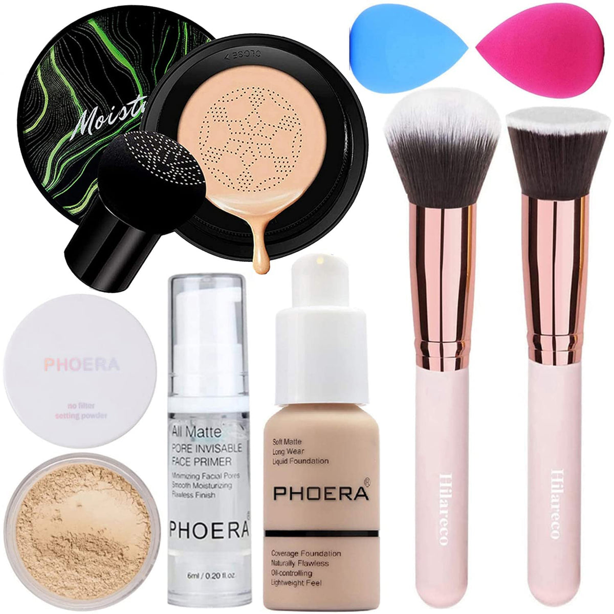 PHOERA Full Coverage Makeup Set with Foundation and CC Cream