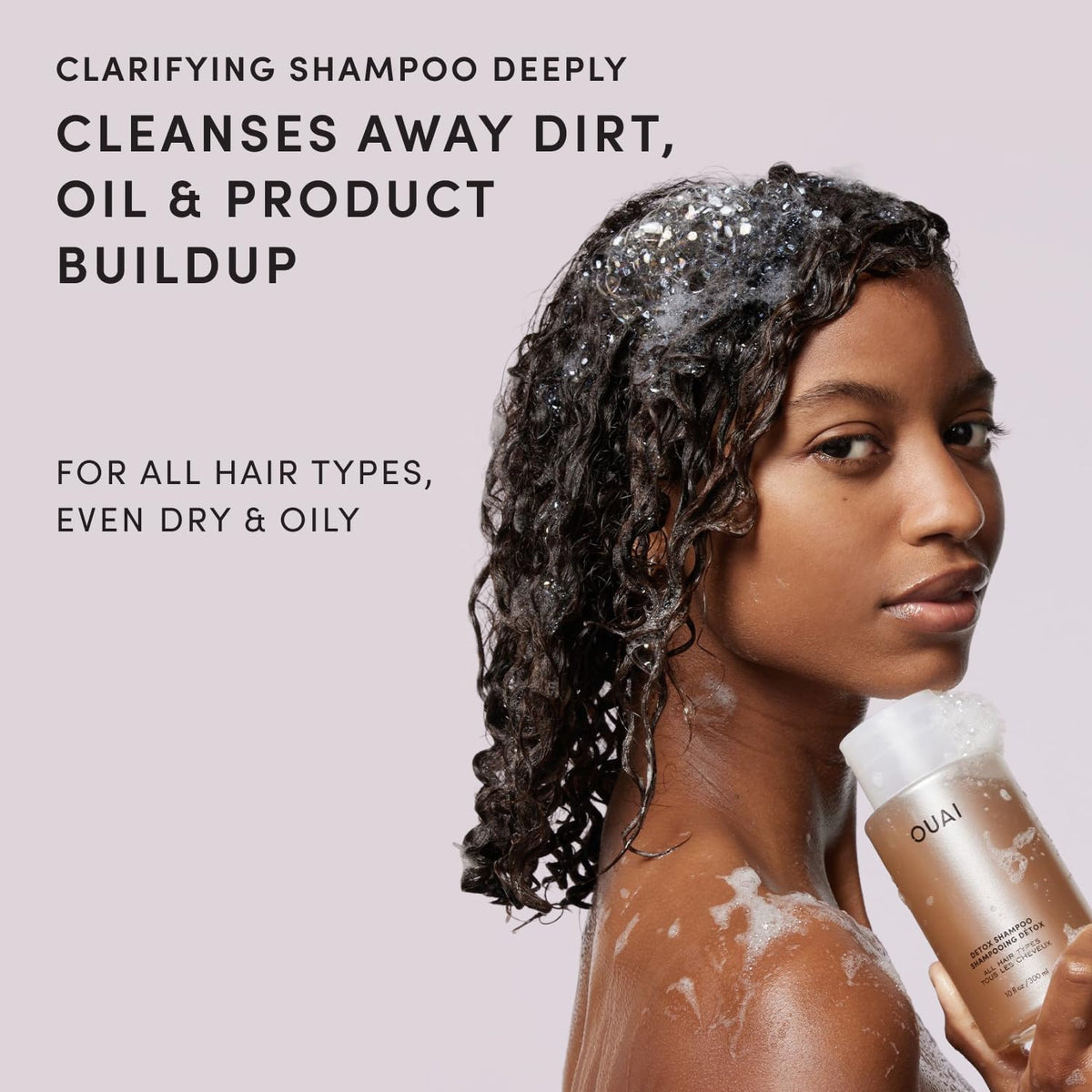 OUAI Detox Shampoo - Clarifying Shampoo for Buildup, Dirt, Oil & Hard Water