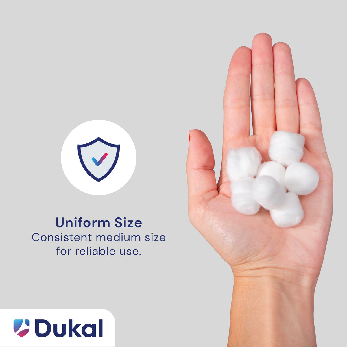 Dukal Medium White Cotton Balls, Non-Sterile