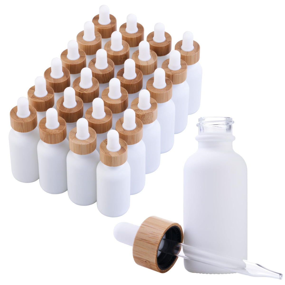 1 oz Boston Round Glass Bottles, Reusable Glass Storage Bottles