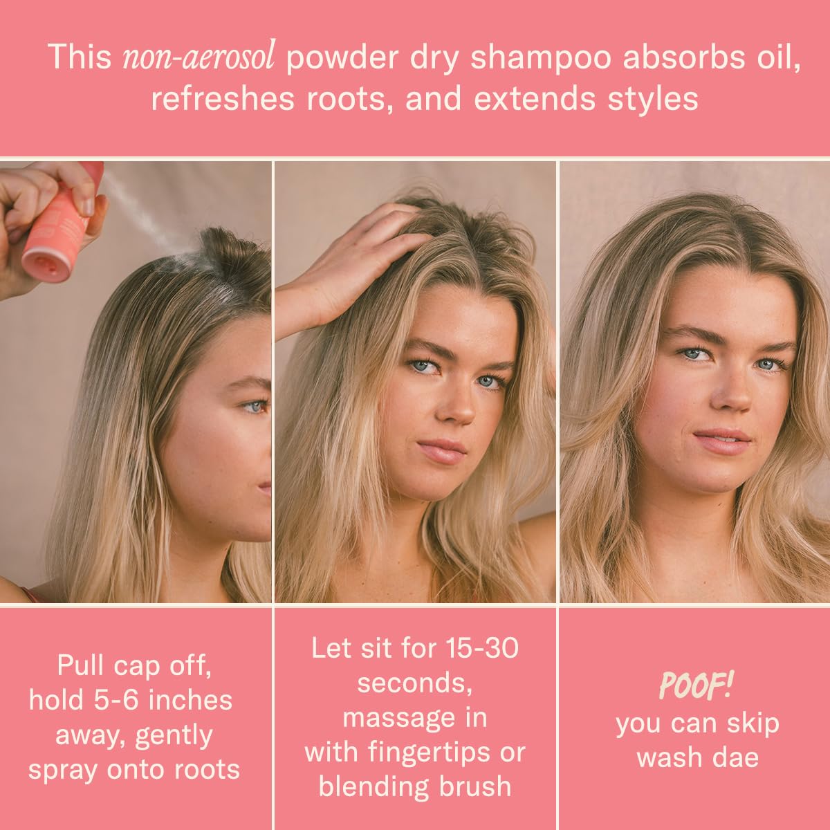 DAE Fairy Duster Dry Shampoo Powder, Non-Aerosol Talc-Free Formula