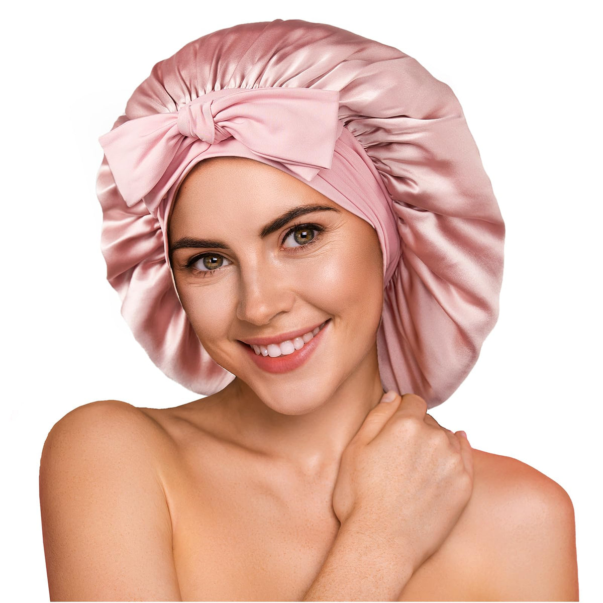 YFONG 100% 22 Momme Mulberry Silk Double-Layer Sleep Bonnet