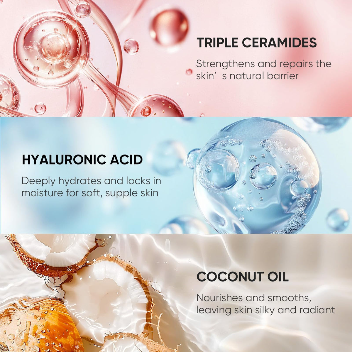 Rose Essence Body Wash with Real Rose Petals, Hyaluronic Acid & Ceramides