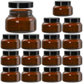 Yarlung 16 Pack 8 Oz Amber Plastic Jars with Lids, Refillable Body Butter Containers