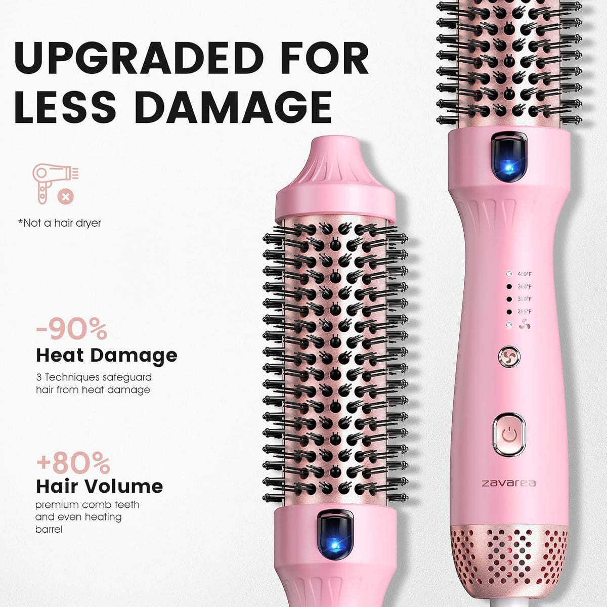 ZAVAREA 1.5-Inch Ceramic Thermal Brush Styler