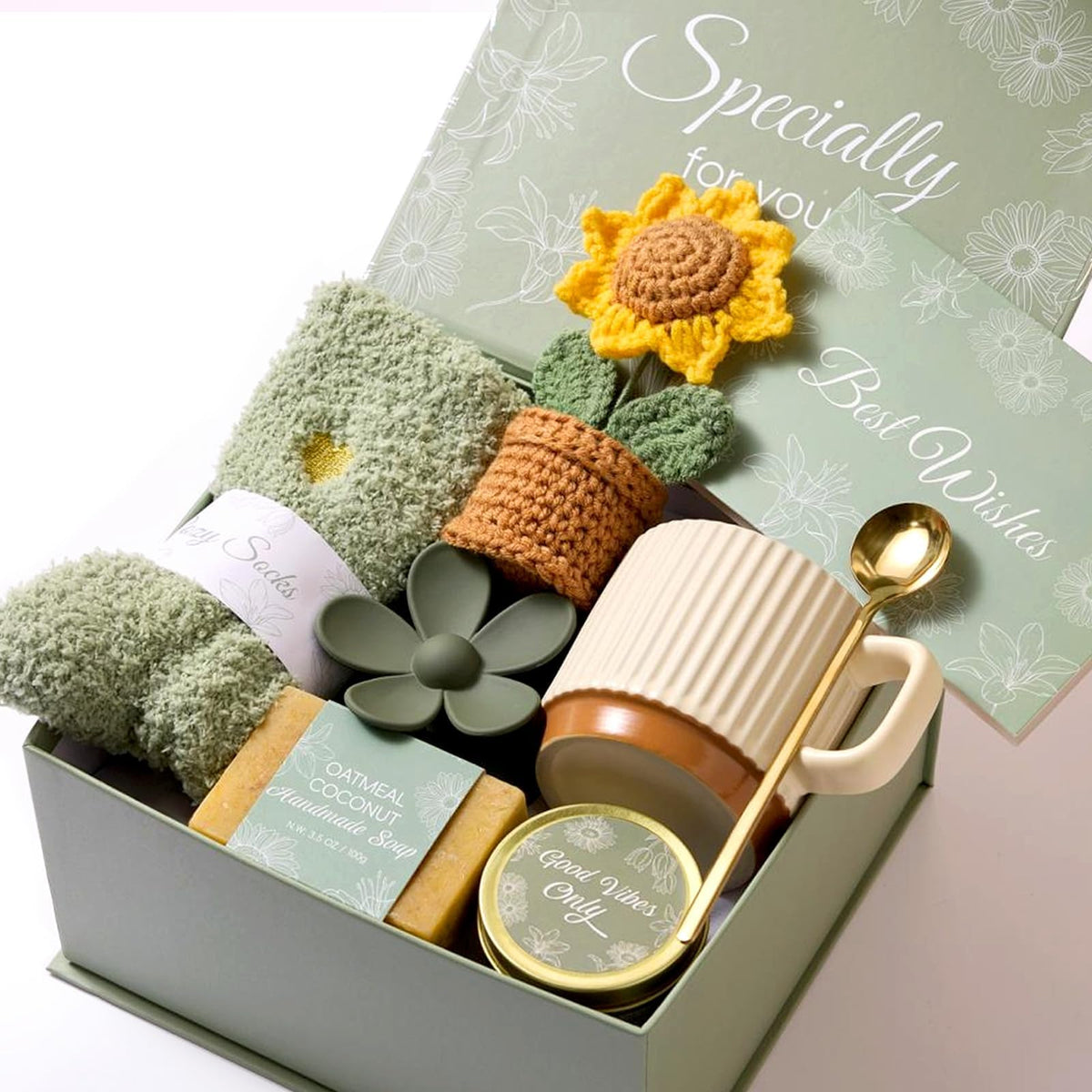 ENJOLLY Self Care Gift Box for Women with Mug, Candle, Soap and More