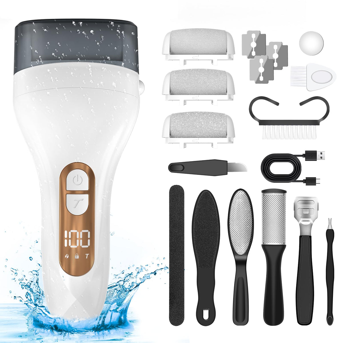 Electric Callus Remover for Feet, Rechargeable Waterproof Foot File