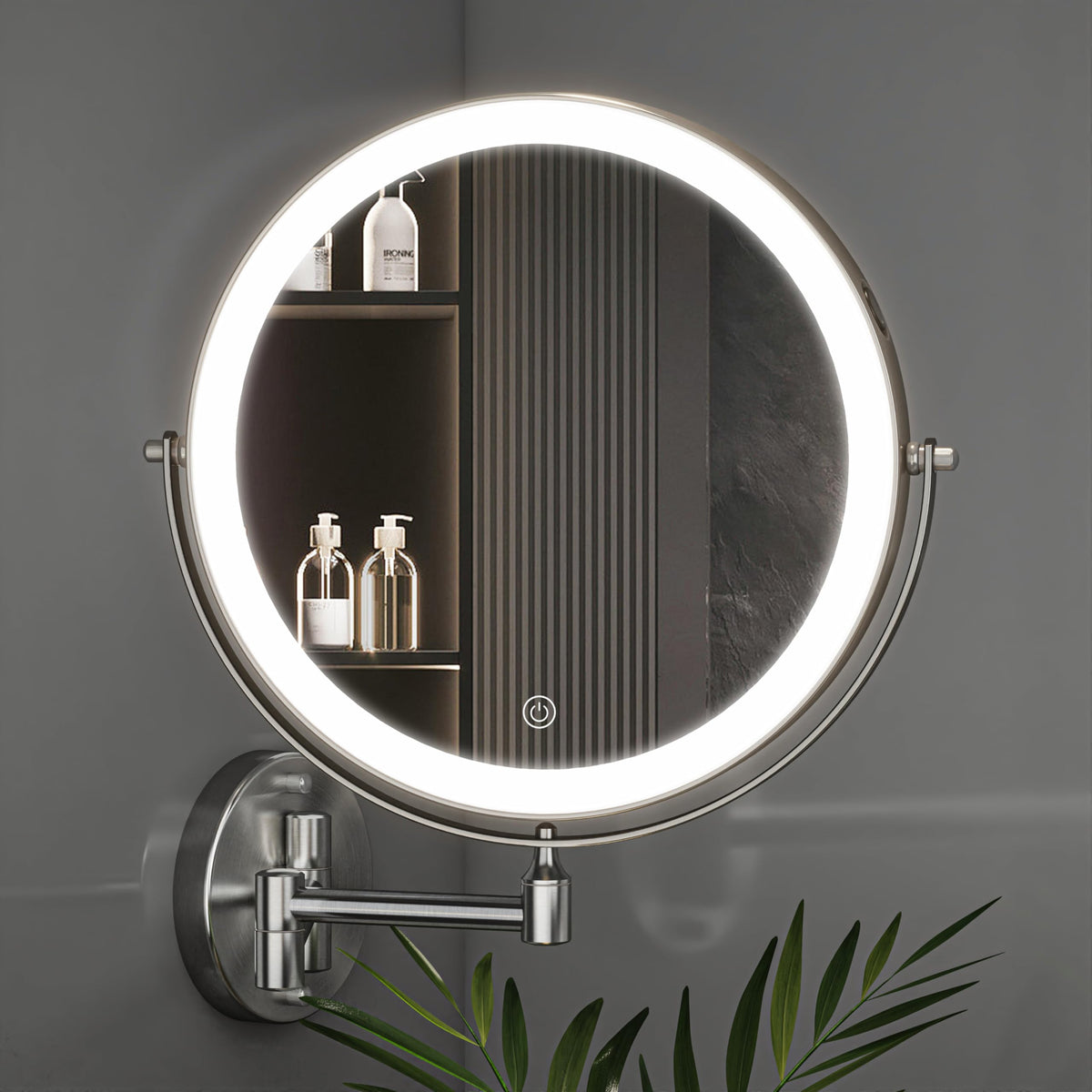 Hasipu Wall Mounted LED Makeup Mirror with Magnification